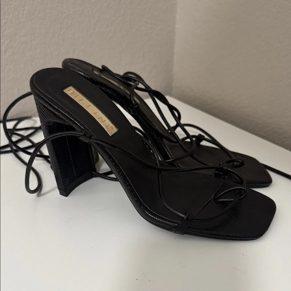 Billini Black Strappy Heels - Picture 2 of 3